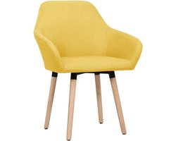 Eetkamerstoelen 2 Stuks Geel Stof voor Woonkamer, Keuken, Slaapkamer
