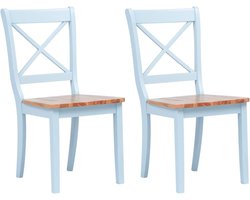 Eetkamerstoelen 2 stuks grijs en licht hout massief rubber hout, moderne eetkamerstoelen, eetkamerstoelen, keukenstoelen, eetkamermeubels (SPU: 247360)