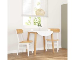 Eetkamerstoelen, 2 stuks, wit, massief hout, rubberen boom, multifunctionele eetkamerstoel, eetstoelen voor eetkamerstoel