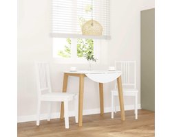 Eetkamerstoelen, 2 stuks, wit, massief hout, rubberen boom, woonkamerstoelen, eetstoelen voor woonkamer