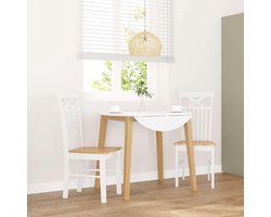 Eetkamerstoelen, 2 stuks, wit, massief hout, rubberen boom, zitgelegenheid, eetkamermeubel, voor eetkamerstoel