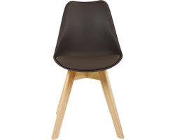 Eetkamerstoelen, 8 stuks, poten van massief hout, gestoffeerde stoelen, keukenstoelen, bureaustoelen, moderne stoelen, bruin