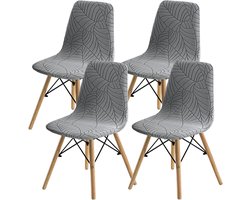 Eetkamerstoelen Covers 2/4/6 stuks, stijl shell eetkamerstoel Mid Century Moderne stoel Sipcover, gewatteerde dining accent side stoelhoezen (lichtgrijs1, 4 stuks)