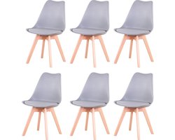Eetkamerstoelen - Design Stoelen - Kuipstoel - Stoel – Stoelen - Eetkamerstoelen Set van 6 - Grijs