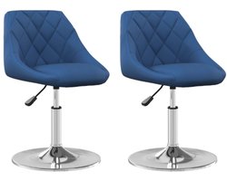 Eetkamerstoelen draaibaar 2 st fluweel blauw