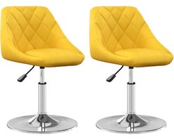 Eetkamerstoelen draaibaar 2 st fluweel mosterdgeel