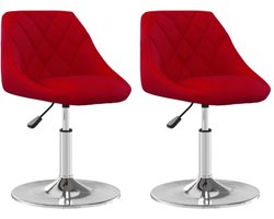 Eetkamerstoelen draaibaar 2 st fluweel wijnrood