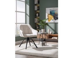 Eetkamerstoelen Draaibaar Set van 2 – Comfortabele Fluwelen Kuipstoelen met Armleuningen & Gestikt Patroon – 360° Rotatie – 58,5x82,5x54,5 cm – Crème Velvet Stoelen voor Eetkamer, Woonkamer & Keuken – Medahomestore
