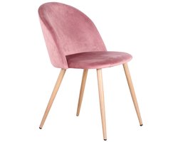 Eetkamerstoelen - Gestoffeerde Stoelen - Fluwelen Stoelen - Set van 4 - Roze - Velvet