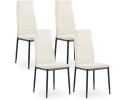 Eetkamerstoelen LEDRO, set van 4 met fluwelen bekleding - wit