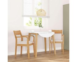 Eetkamerstoelen met kussen, 2 stuks, natuurlijk massief hout, rubberen boom, ergonomische rugleuning, comfortabele zitervaring voor eetkamer en woonkamer, robuuste stoelen van rubberhout
