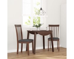 Eetkamerstoelen met kussens, 2 stuks, bruin, massief hout, rubberen boom, ergonomische stoelen met rugleuning voor eetkamer en woonkamer, natuurlijk materiaal, duurzaam, comfortabel