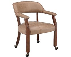 Eetkamerstoelen met Wielen en Armen - Comfortabele Massief Houten Stoelen voor Huiskamer of Kantoor