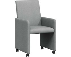 Eetkamerstoelen met Wielen - Moderne Stoelen - Comfortabel Zitten - Ergonomisch Ontwerp - 57 x 66 x 94 cm - Lichtgrijs