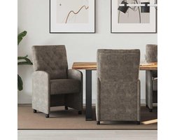 Eetkamerstoelen met wieltjes - Stoelen set - Comfortabel dineren - Ergonomisch ontwerp - 58 x 67 x 97 cm - Donkergrijs