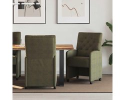 Eetkamerstoelen met wieltjes - Stoelen set - Comfortabel zitten - Ergonomisch ontwerp - 2 stuks - Legergroen