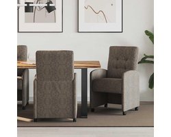 Eetkamerstoelen op wieltjes - Stoelen set - Comfortabel tafelen - Geïntegreerde wieltjes - 58 x 67 x 97 cm - Donkergrijs