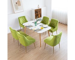 Eetkamerstoelen Set 4 Stuks – Moderne Stoelen – Design Stoelen – Fluwelen Stoelen – Grijze Stoelen – Gouden Metalen Poten – Zacht Gewatteerd Zitvlak – Stevig Frame