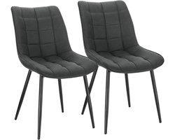 Eetkamerstoelen Set Donkergrijs - Luxe, Velvet en Woonkamerstoelen - Voor Eetkamer, Keuken en Woonkamer