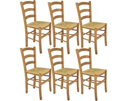 Eetkamerstoelen Set - Keukenstoelen Stoelen - Eten en Zitten - Traditioneel Design - Set van 6 stoelen - Eiken