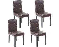 Eetkamerstoelen Set - Stoelen set Keukenstoelen - Comfortabel Zitten - Hoge Rugleuning - 88 x 55 x 41 cm - Bruin
