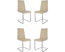Eetkamerstoelen Set - Stoelen Set van 4 - Eten en Ontspannen - Handgemaakt Italiaans Design - Niet Kantelbaar - Linnen