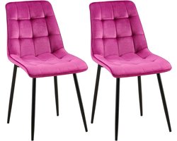 Eetkamerstoelen Set - Stoelen Zonder Armleuning - Comfortabel Zitten - Stevig Metaal Frame - 61 x 47 x 89 cm