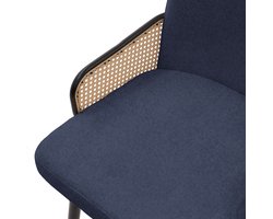 Eetkamerstoelen set van 2 donkerblauw met arm & rugleuning, gestoffeerde stoelen voor eetkamer & keuken ML-Design