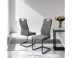 Eetkamerstoelen Set van 2 - Grijs - Elegant en Tijdloos