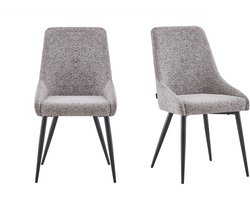 Eetkamerstoelen set van 2 - Oscar - Bruin - Stof