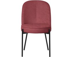 Eetkamerstoelen set van 2 rood met rugleuning, gestoffeerde stoelen voor eetkamer & keuken ML-Design