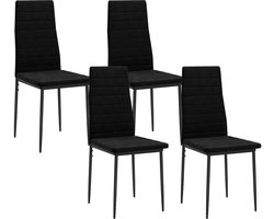 Eetkamerstoelen, set van 4, 41×50×97 cm, zwart, metaal, stoel, eetkamerstoel, eenpersoonsstoel en caféstoel, eenvoudig ontwerp, stevig en duurzaam, praktisch en decoratief, geschikt voor eetkamer, keuken en woonkamer, voor dagelijks gebruik