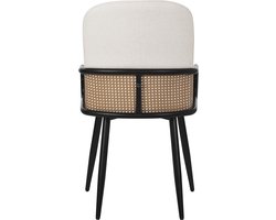 Eetkamerstoelen set van 4 beige met arm & rugleuning, gestoffeerde stoelen voor eetkamer & keuken ML-Design