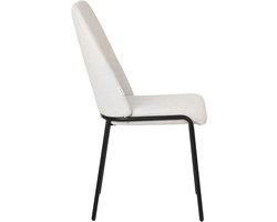 Eetkamerstoelen set van 4 beige met rugleuning, gestoffeerde stoelen voor eetkamer & keuken ML-Design