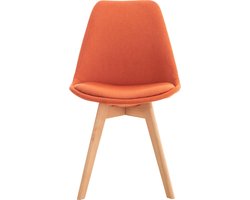Eetkamerstoelen set van 4 - Comfortabel - Rugleuning - Stof - Oranje