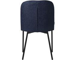 Eetkamerstoelen set van 4 donkerblauw met rugleuning, gestoffeerde stoelen voor eetkamer & keuken ML-Design