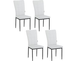 Eetkamerstoelen Set van 4 - Elegante stoelen - Comfortabele zitting - Kunstleer - Duurzame metalen poten - Ergonomisch ontwerp - 42,5 cm x 96,5 cm x 57,5 ​​cm