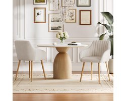 Eetkamerstoelen Set van 4 – - Grijs - – 82 cm Gestoffeerde Stoelen - Medahomestore