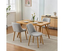 Eetkamerstoelen Set van 4 - Grijs Moderne Stoelen Eikenhout 136kg