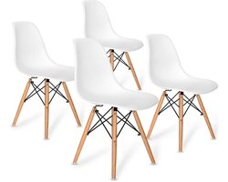 Eetkamerstoelen - Set van 4 kuipstoelen - Wit