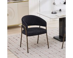 Eetkamerstoelen - Set van 4 - Minimalistische Stoel met Goudkleurig Metaal - PU Leer - Wit