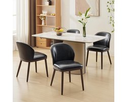 Eetkamerstoelen Set van 4 - Moderne Gestoffeerde Stoelen Hout 120kg