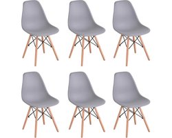 Eetkamerstoelen - Set van 6 kuipstoelen - Grijs