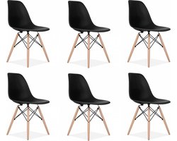 Eetkamerstoelen - Set van 6 kuipstoelen - Zwart