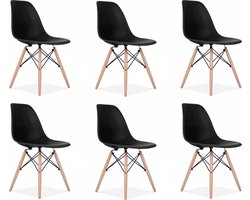 Eetkamerstoelen - Set van 6 kuipstoelen - Zwart - Kuipstoel - Eetkamerstoel - Eetkamerstoelen - Kuipstoelen - industriële eetkamerstoelen -