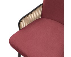 Eetkamerstoelen set van 6 rood met arm & rugleuning, gestoffeerde stoelen voor eetkamer & keuken ML-Design