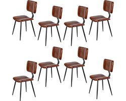 Eetkamerstoelen - Set van leren stoelen - bruin
