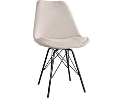 Eetkamerstoelen Set - Zitplaatsen Set - Eettafel Gebruik - Zachte Teddy Zitting - 36x36x83 cm - Beige