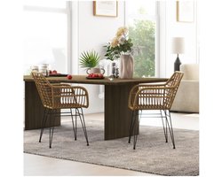 Eetkamerstoelen - Stalen Rugleuning - Lichtbruin