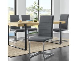 Eetkamerstoelen / stoel - Kunstleer - 4-delig - Grijs